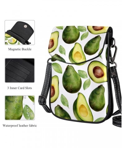 Faux Leather Crossbody Bag for Women, Messenger Bag, Shoulder Bag, avocado and leaf $10.79 Crossbody Bags