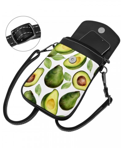 Faux Leather Crossbody Bag for Women, Messenger Bag, Shoulder Bag, avocado and leaf $10.79 Crossbody Bags