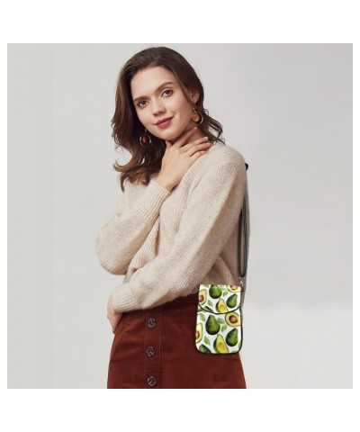 Faux Leather Crossbody Bag for Women, Messenger Bag, Shoulder Bag, avocado and leaf $10.79 Crossbody Bags