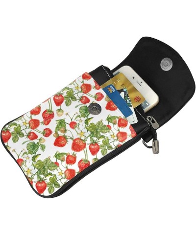 Sugar Cat Skull Small Crossbody Bags for Women PU Leather Phone Purse Mini Cell Phone Purse with Card Slots Strawberry $18.13...