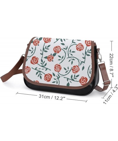 Printed Crossbody Bag Shoulder Bag PU Leather Women's Designer Satchels Running Skeleton Color7 $26.49 Satchels