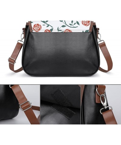 Printed Crossbody Bag Shoulder Bag PU Leather Women's Designer Satchels Running Skeleton Color7 $26.49 Satchels