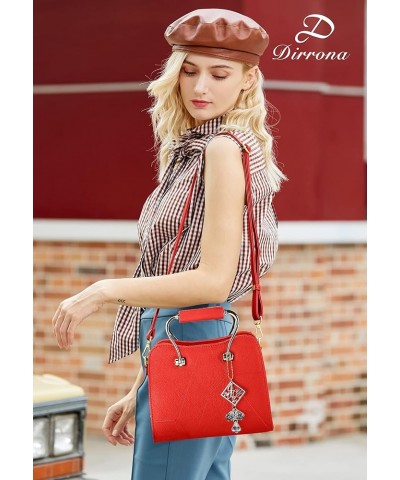 Fashion Womens Shoulder Bag Ladies Handbag Small Ornaments Lightweight Red $31.28 Shoulder Bags