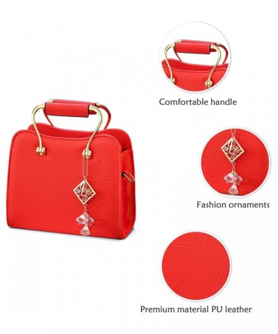 Fashion Womens Shoulder Bag Ladies Handbag Small Ornaments Lightweight Red $31.28 Shoulder Bags