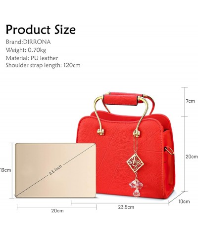 Fashion Womens Shoulder Bag Ladies Handbag Small Ornaments Lightweight Red $31.28 Shoulder Bags