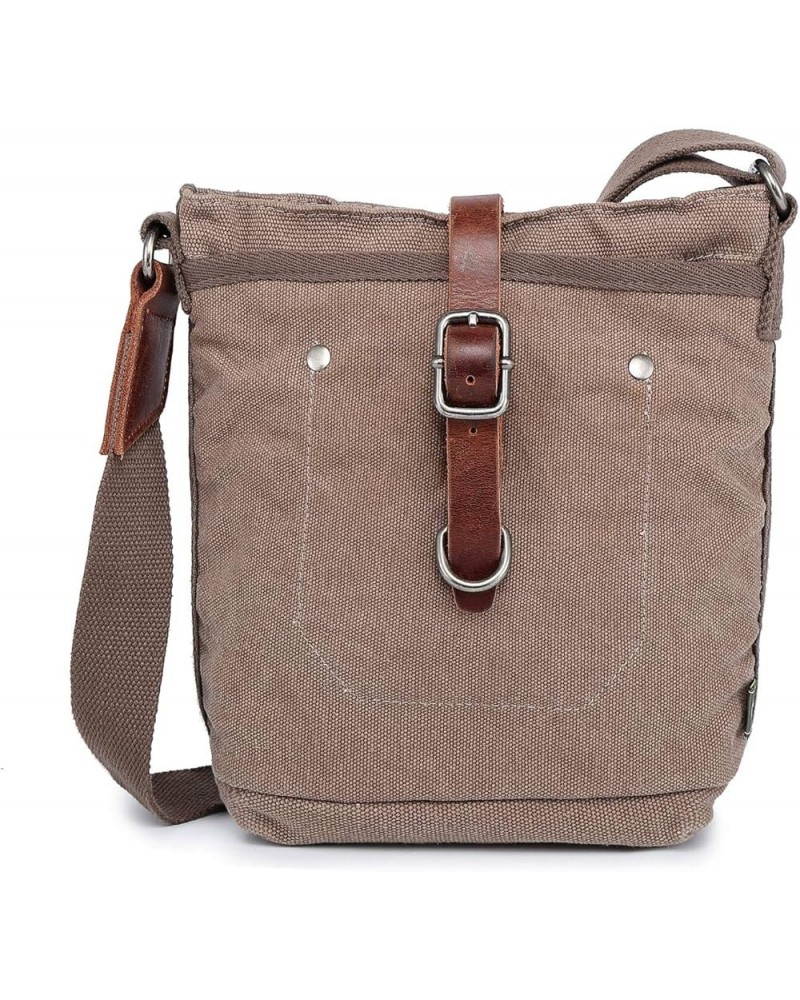 TSD Brand Forest Canvas Crossbody Bag Khaki $19.68 Crossbody Bags