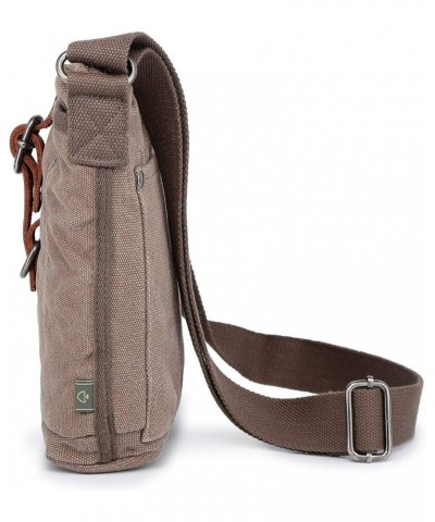 TSD Brand Forest Canvas Crossbody Bag Khaki $19.68 Crossbody Bags