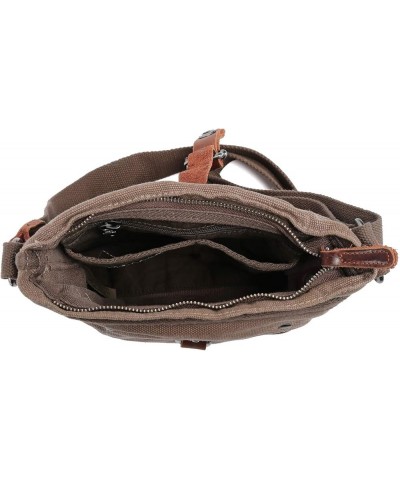 TSD Brand Forest Canvas Crossbody Bag Khaki $19.68 Crossbody Bags