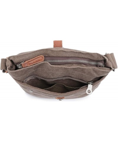 TSD Brand Forest Canvas Crossbody Bag Khaki $19.68 Crossbody Bags