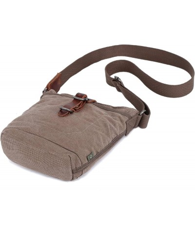 TSD Brand Forest Canvas Crossbody Bag Khaki $19.68 Crossbody Bags