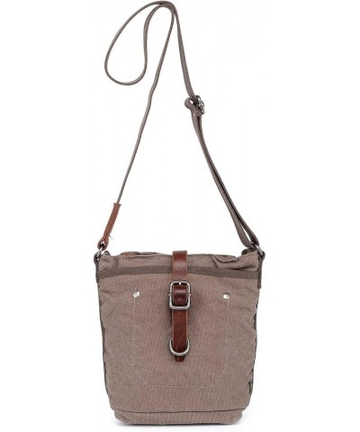 TSD Brand Forest Canvas Crossbody Bag Khaki $19.68 Crossbody Bags