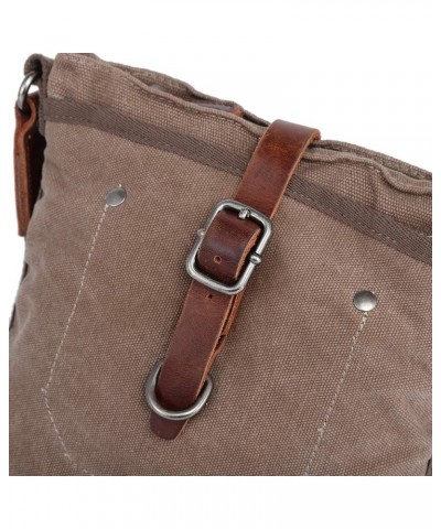 TSD Brand Forest Canvas Crossbody Bag Khaki $19.68 Crossbody Bags