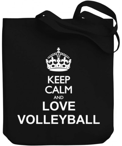 Keep calm and love Volleyball Canvas Tote Bag 10.5" x 16" x 4 $16.80 Totes