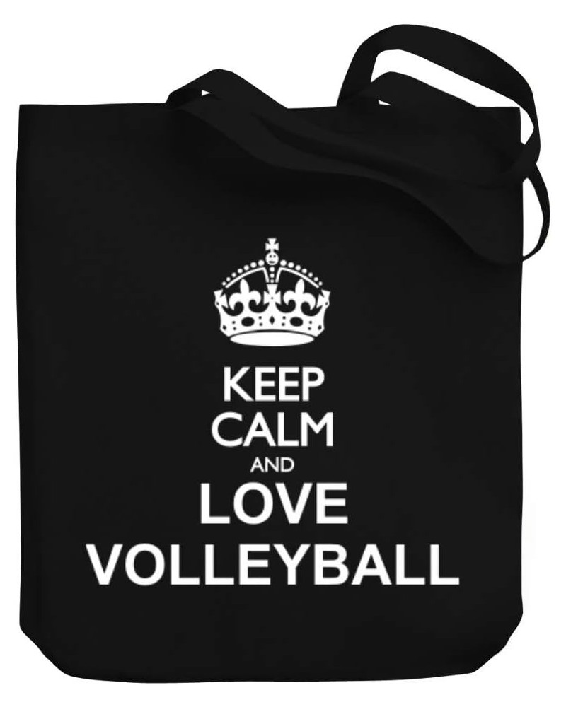 Keep calm and love Volleyball Canvas Tote Bag 10.5" x 16" x 4 $16.80 Totes