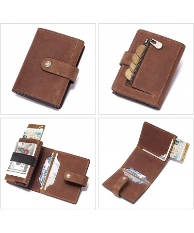 Mens Wallet Coin Purse RFID Blocking Leather Card Bag Men's Top Soft Leather Cowhide Men's Wallet (Color : Brown) Coffee $13....