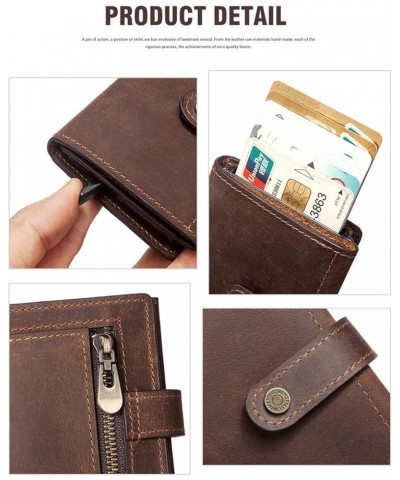 Mens Wallet Coin Purse RFID Blocking Leather Card Bag Men's Top Soft Leather Cowhide Men's Wallet (Color : Brown) Coffee $13....