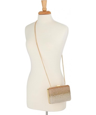 Harlow Crystal Ombre Minaudiere Clutch Gold Crystal $174.15 Evening Bags