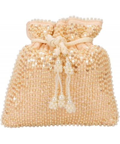 Indian Ethnic Pearls & Sequence Potli Bag for Women, Wedding Potli Bag and For Ethnic Wear Potli Bag Peach $14.57 Clutches