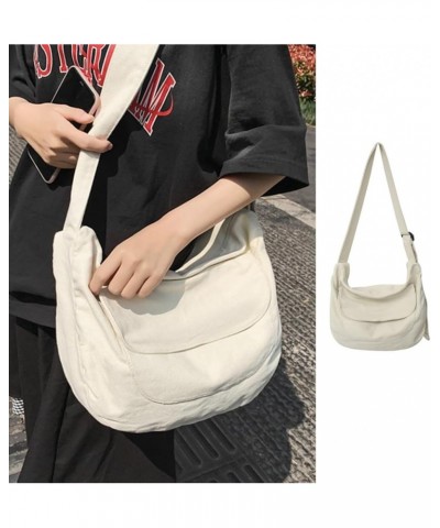 Women Casual Shoulder Bag Men-Canvas Tote Bag Large Capacity Crossbody Bag Solid Color Messenger Bag Unisex Shopping Bag Gray...