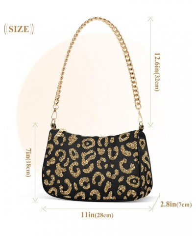 Leopard Shoulder Bag for Women Small Purse Chain Clutch Mini Purse with Chain Strap for Girl 04 $15.29 Satchels