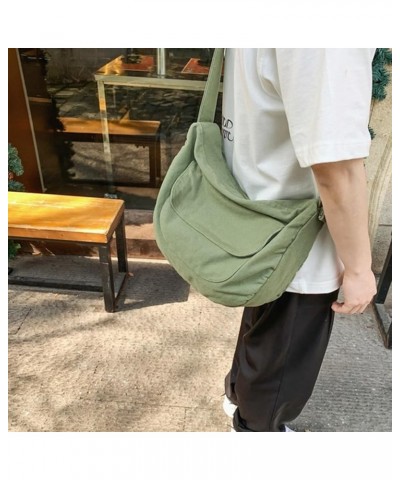 Women Casual Shoulder Bag Men-Canvas Tote Bag Large Capacity Crossbody Bag Solid Color Messenger Bag Unisex Shopping Bag Gray...