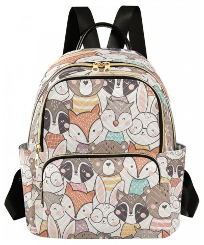 Women Backpack Purse Fox Racoon Bear Rabbit Squirrel Fashion Shoulder Bags Travel Backpack Small Daypacks S Medium $11.70 Bac...