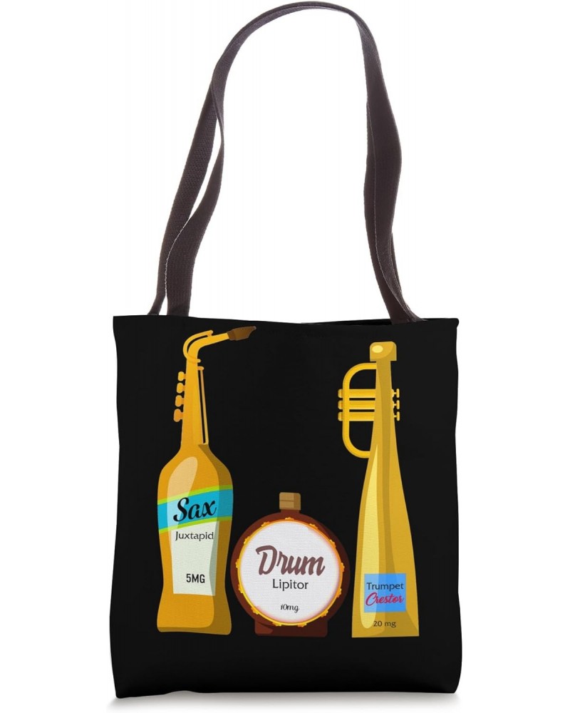 Nurse Sax Drum Trumpet Musical Instrument Mardi Grass Crna P Tote Bag $14.95 Totes