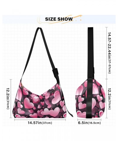 Valentine's Day Heart Pink Crossbody Bag for Women Men with Adjustable Strap PU Leather Shoulder Hobo Purse Bag 20850929 $13....