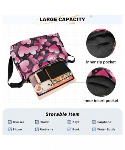 Valentine's Day Heart Pink Crossbody Bag for Women Men with Adjustable Strap PU Leather Shoulder Hobo Purse Bag 20850929 $13....