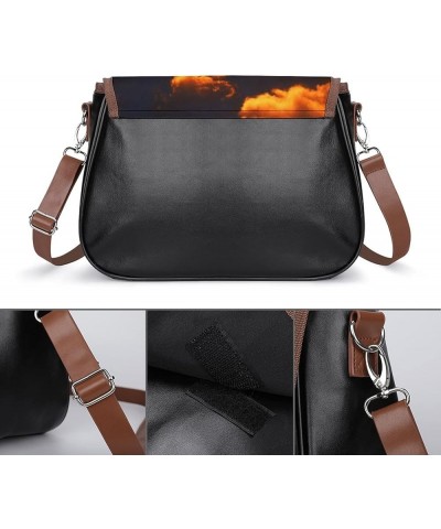 Leather Hobo Bags Women's Crossbody Shoulder Bag Classic City Top Handle Satchels Sunset Elephant Color5 $24.93 Hobo Bags