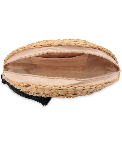 Vintage Handmade Knit Bamboo Rattan Straw Clutch Bag/Handbag With Tassel Drop Black $21.15 Clutches