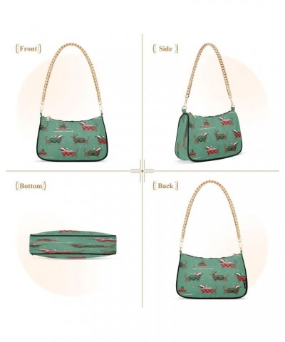 Christmas Dachshund Dog Snowflake Gift Retro Women's Handbags Tote Crossbody Bag Purse Ladies Shoulder Bag Hobo Handbag $16.1...