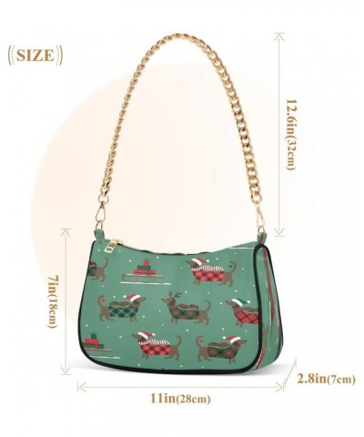 Christmas Dachshund Dog Snowflake Gift Retro Women's Handbags Tote Crossbody Bag Purse Ladies Shoulder Bag Hobo Handbag $16.1...