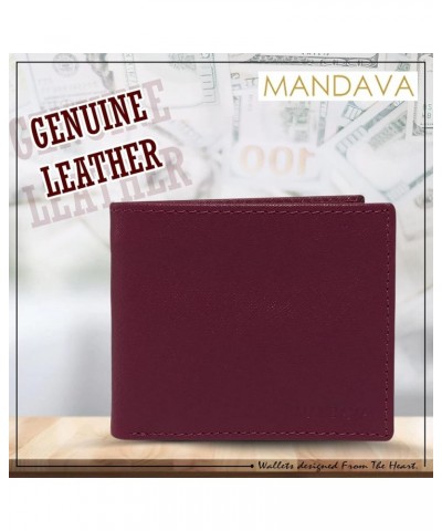 Genuine Safiano Leather Unisex Casual Bifold Wallet (GREEN) MAROON $13.68 Wallets