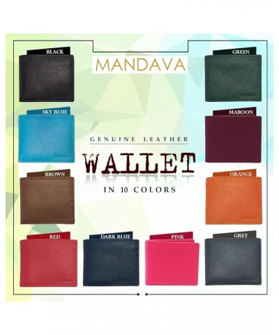 Genuine Safiano Leather Unisex Casual Bifold Wallet (GREEN) MAROON $13.68 Wallets