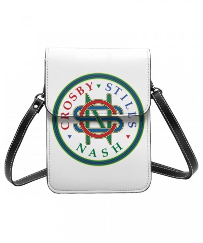 Crosby Music Stills Band Nash & Young Small Cell Phone Purse Cell Phone Purse Clutch Handbag For Womens Female Black $16.20 C...