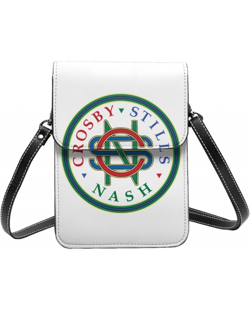 Crosby Music Stills Band Nash & Young Small Cell Phone Purse Cell Phone Purse Clutch Handbag For Womens Female Black $16.20 C...