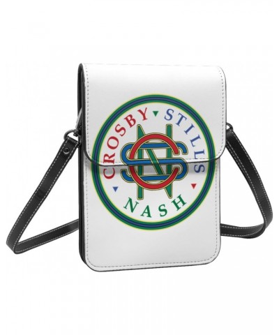 Crosby Music Stills Band Nash & Young Small Cell Phone Purse Cell Phone Purse Clutch Handbag For Womens Female Black $16.20 C...