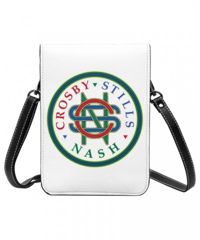 Crosby Music Stills Band Nash & Young Small Cell Phone Purse Cell Phone Purse Clutch Handbag For Womens Female Black $16.20 C...