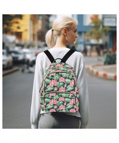 Lotus and Dragonflies Women's Backpack Purse Causal Daypack Work Travel College Business Trip Bag Shoulder Bag Small $12.79 B...