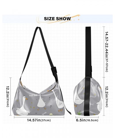 Cute Goose Grey Adults Sling Bag Crossbody Trendy Womens Bags Crossbody Travel Purses $19.79 Hobo Bags