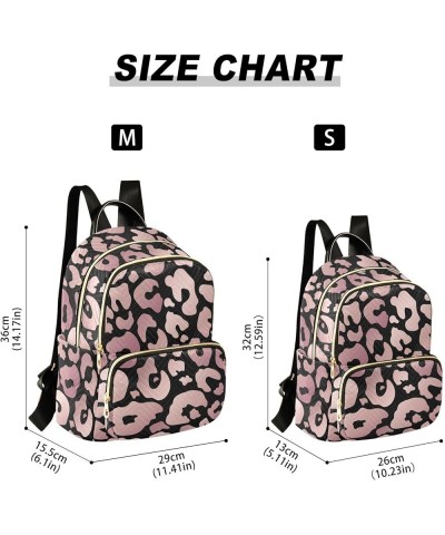 Rose Gold Leopard Print Pink Cheetah Animal Small Backpack Purse for Women Travel Bag Fashion Daypack Back Pack Shoulder Bag ...