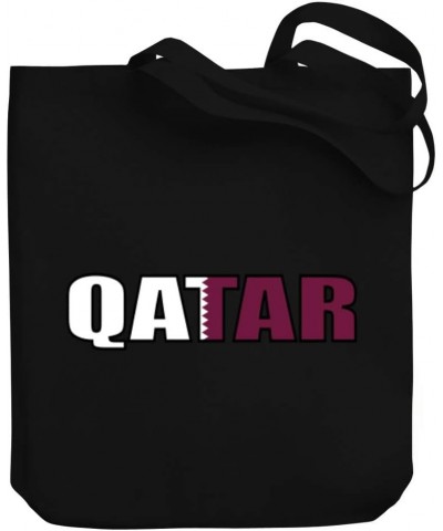 Qatar Flag Font Canvas Tote Bag 10.5" x 16" x 4 $18.00 Totes