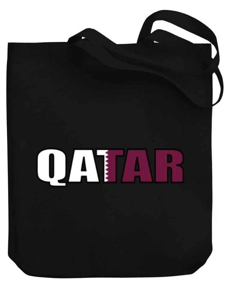 Qatar Flag Font Canvas Tote Bag 10.5" x 16" x 4 $18.00 Totes