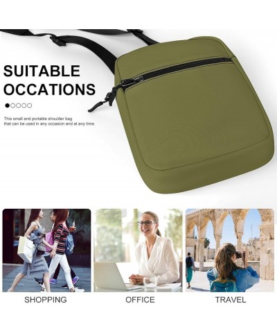 Small Canvas Messenger Bag Casual Shoulder Bag Travel Chest Bag Crossbody Bag Color723 $14.87 Crossbody Bags