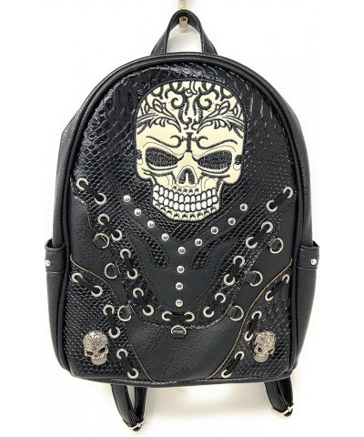 Large Sugar Skull Day of the Dead Daypack Concealed Carry Backpack Women Travel Biker Purse Wallet Set (Beige) Beige $29.02 B...