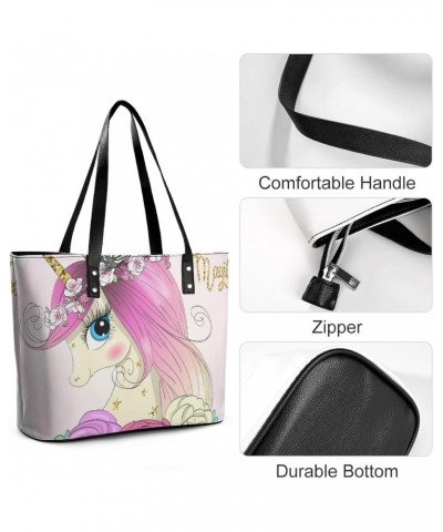 Womens Handbag Unicorn And Butterfly Leather Tote Bag Top Handle Satchel Bags For Lady $14.00 Totes