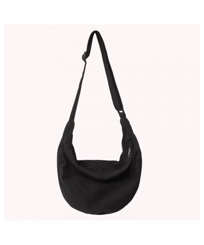 Crossbody Bag Crescent Underarm Packs Solid Color Simple Fashion Japanese Style for Weekend Vacation Black $9.11 Shoulder Bags