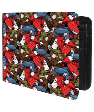 Unique Desige Pattern - Hand Drawn Illustration of Dressed Dog, Slim Front Pocket Wallet Billfold RFID Blocking $11.46 Wallets