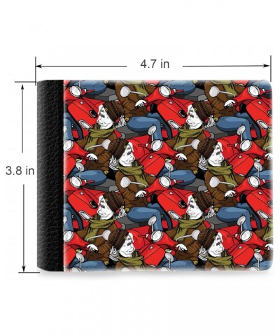 Unique Desige Pattern - Hand Drawn Illustration of Dressed Dog, Slim Front Pocket Wallet Billfold RFID Blocking $11.46 Wallets